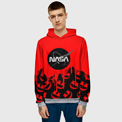 Толстовка-худи мужская Marshmello x Nasa red, цвет: 3D-меланж — фото 2