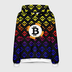 Толстовка-худи мужская Bitcoin binance, цвет: 3D-белый