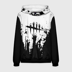 Толстовка-худи мужская Dead by daylight horror краски, цвет: 3D-черный