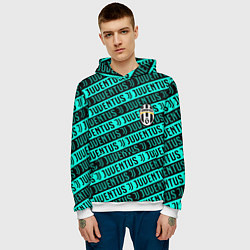 Толстовка-худи мужская Juventus pattern logo steel, цвет: 3D-белый — фото 2