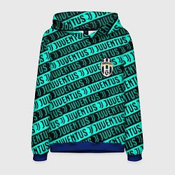 Толстовка-худи мужская Juventus pattern logo steel, цвет: 3D-синий