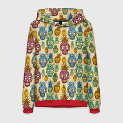 Толстовка-худи мужская Обезьяна ананас, цвет: 3D-красный