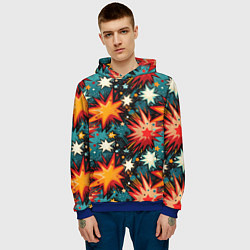 Толстовка-худи мужская Граффити звёзды и космос, цвет: 3D-синий — фото 2