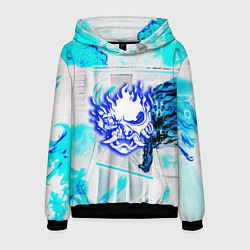 Толстовка-худи мужская Samurai logo howl, цвет: 3D-черный