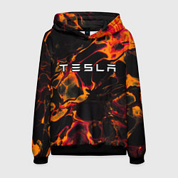 Толстовка-худи мужская Tesla red lava, цвет: 3D-черный