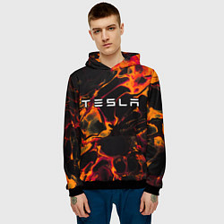 Толстовка-худи мужская Tesla red lava, цвет: 3D-черный — фото 2