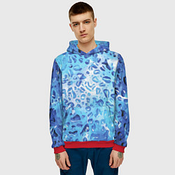Толстовка-худи мужская Абстракция паттерн воды и неба, цвет: 3D-красный — фото 2