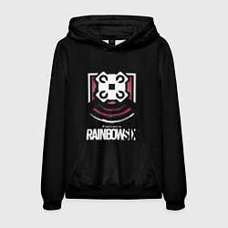 Толстовка-худи мужская Радуга лого ачивки, цвет: 3D-черный