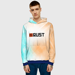 Толстовка-худи мужская RUST gradient, цвет: 3D-синий — фото 2