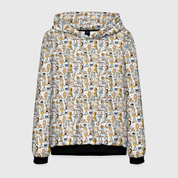 Толстовка-худи мужская Человечки и монстры, цвет: 3D-черный