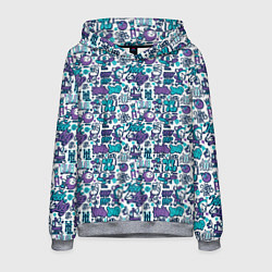 Толстовка-худи мужская Граффити крючок и петля, цвет: 3D-меланж