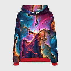 Толстовка-худи мужская Космос и сияние звезд, цвет: 3D-красный