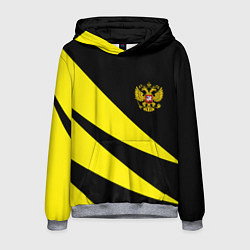 Толстовка-худи мужская Россия текстура жёлтый, цвет: 3D-меланж