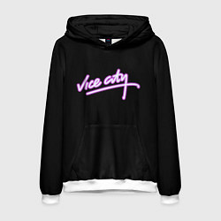 Толстовка-худи мужская Vice city logo neon, цвет: 3D-белый