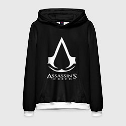 Толстовка-худи мужская Assassins Creed logo game, цвет: 3D-белый