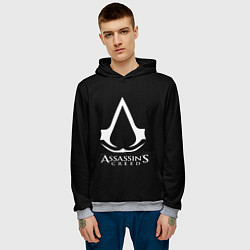 Толстовка-худи мужская Assassins Creed logo game, цвет: 3D-меланж — фото 2