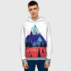 Толстовка-худи мужская Русские горы, цвет: 3D-меланж — фото 2