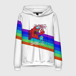 Толстовка-худи мужская Among us colors line монстр, цвет: 3D-белый