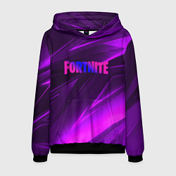 Толстовка-худи мужская Fortnite neon stripes angles logo, цвет: 3D-черный