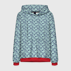 Толстовка-худи мужская Улыбающийся смайл с короной паттерны, цвет: 3D-красный