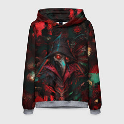 Толстовка-худи мужская Чумной доктор с пылающим взором, цвет: 3D-меланж
