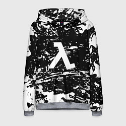 Толстовка-худи мужская Half life краски белые игра, цвет: 3D-меланж