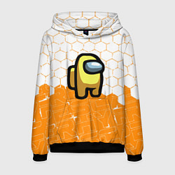 Толстовка-худи мужская Амонг ас оранжевый, цвет: 3D-черный