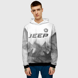 Толстовка-худи мужская Jeep - white gradient посередине, цвет: 3D-черный — фото 2