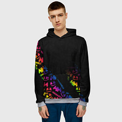 Толстовка-худи мужская Marshmello neon dj, цвет: 3D-меланж — фото 2