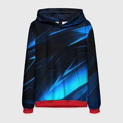 Толстовка-худи мужская Грани неоновые текстура, цвет: 3D-красный