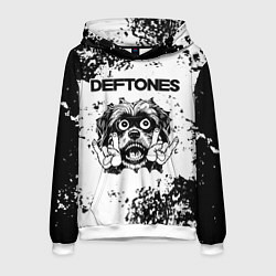 Толстовка-худи мужская Deftones - рок пес, цвет: 3D-белый