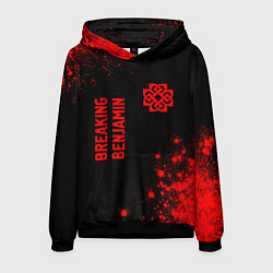 Толстовка-худи мужская Breaking Benjamin - red gradient вертикально, цвет: 3D-черный