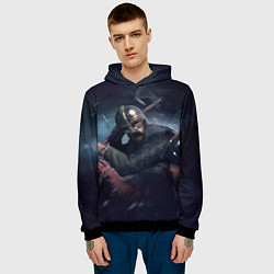 Толстовка-худи мужская Викинг хускарл с секирой, цвет: 3D-черный — фото 2