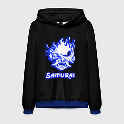 Толстовка-худи мужская Samurai logo ghost, цвет: 3D-синий