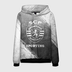 Толстовка-худи мужская Sporting - grey gradient, цвет: 3D-черный