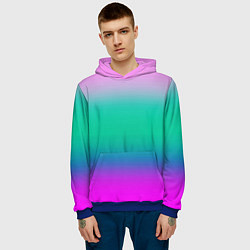 Толстовка-худи мужская Градиент цветной, цвет: 3D-синий — фото 2