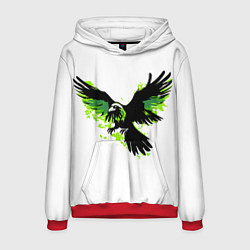 Толстовка-худи мужская Зеленый орел, цвет: 3D-красный