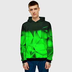 Толстовка-худи мужская Кислотная абстракция кубы, цвет: 3D-черный — фото 2