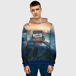 Толстовка-худи мужская Warthunder морская битва, цвет: 3D-синий — фото 2