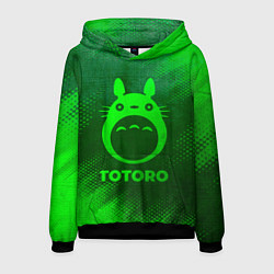 Толстовка-худи мужская Totoro - green gradient, цвет: 3D-черный