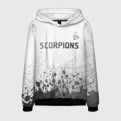 Толстовка-худи мужская Scorpions - white gradient посередине, цвет: 3D-черный