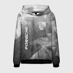 Толстовка-худи мужская Porsche - grey gradient вертикально, цвет: 3D-черный