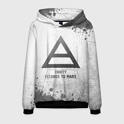 Толстовка-худи мужская Thirty Seconds to Mars - white gradient, цвет: 3D-черный