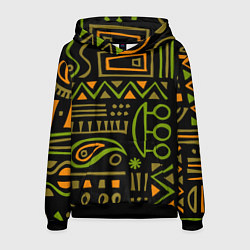 Толстовка-худи мужская Abstract ethnic theme, цвет: 3D-черный