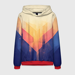 Толстовка-худи мужская Abstract art - geometric shapes, цвет: 3D-красный