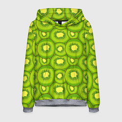 Толстовка-худи мужская Киви цветной паттерн, цвет: 3D-меланж