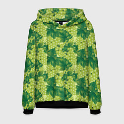 Толстовка-худи мужская Виноградный цветной паттерн, цвет: 3D-черный