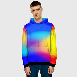 Толстовка-худи мужская Линии геометрии градиент, цвет: 3D-черный — фото 2