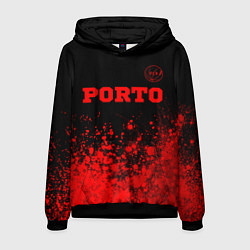 Толстовка-худи мужская Porto - red gradient посередине, цвет: 3D-черный