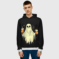 Толстовка-худи мужская Приведение с пивом, цвет: 3D-белый — фото 2